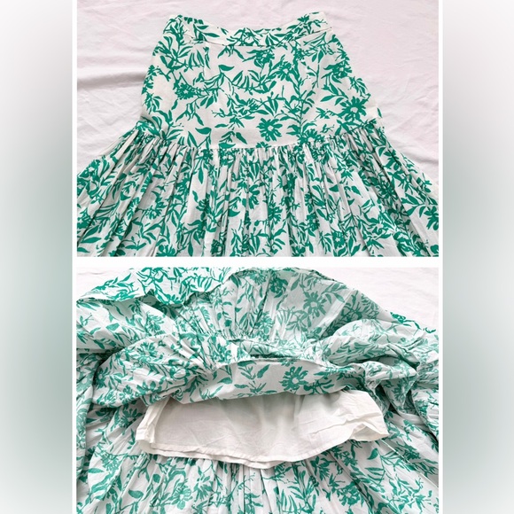 Hello Molly Runaway Ayla Tiered Tropical White Green Maxi Skirt | Size Small - Picture 12 of 17